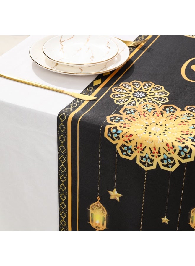 مفرش طاولة رمضان مبارك - زينة طاولة رمضان فوانيس المسجد الإسلامية - مستلزمات زينة حفلة رمضان مبارك 2026 - Image 4